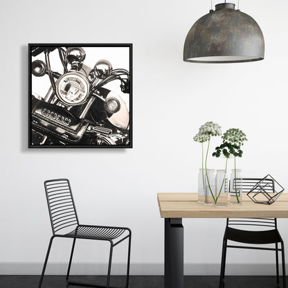 Realistic Sepia Motorcycle Canvas | Man Cave Industrial Decor