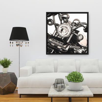 Realistic Sepia Motorcycle Canvas | Man Cave Industrial Decor
