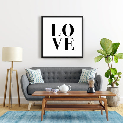 Toile « Amour » | Art encadré noir et blanc | Décoration d'intérieur