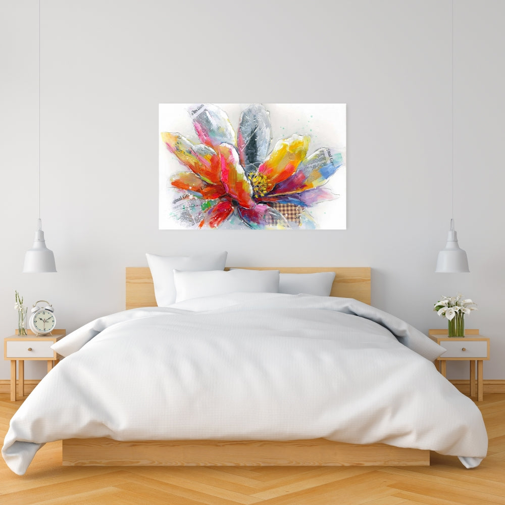 Red Botanical Canvas | Abstract Flower Texture Home Decor