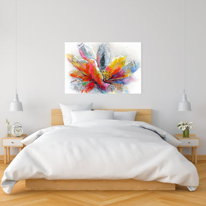 Red Botanical Canvas | Abstract Flower Texture Home Decor