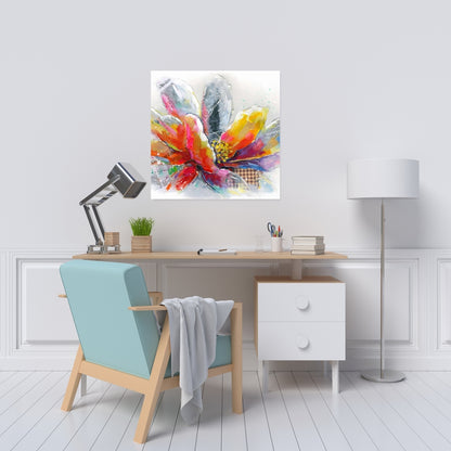Red Botanical Canvas | Abstract Flower Texture Home Decor