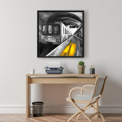 Toile « Train urbain » | Décoration d'intérieur industrielle encadrée