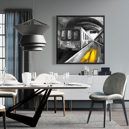 Toile « Train urbain » | Décoration d'intérieur industrielle encadrée