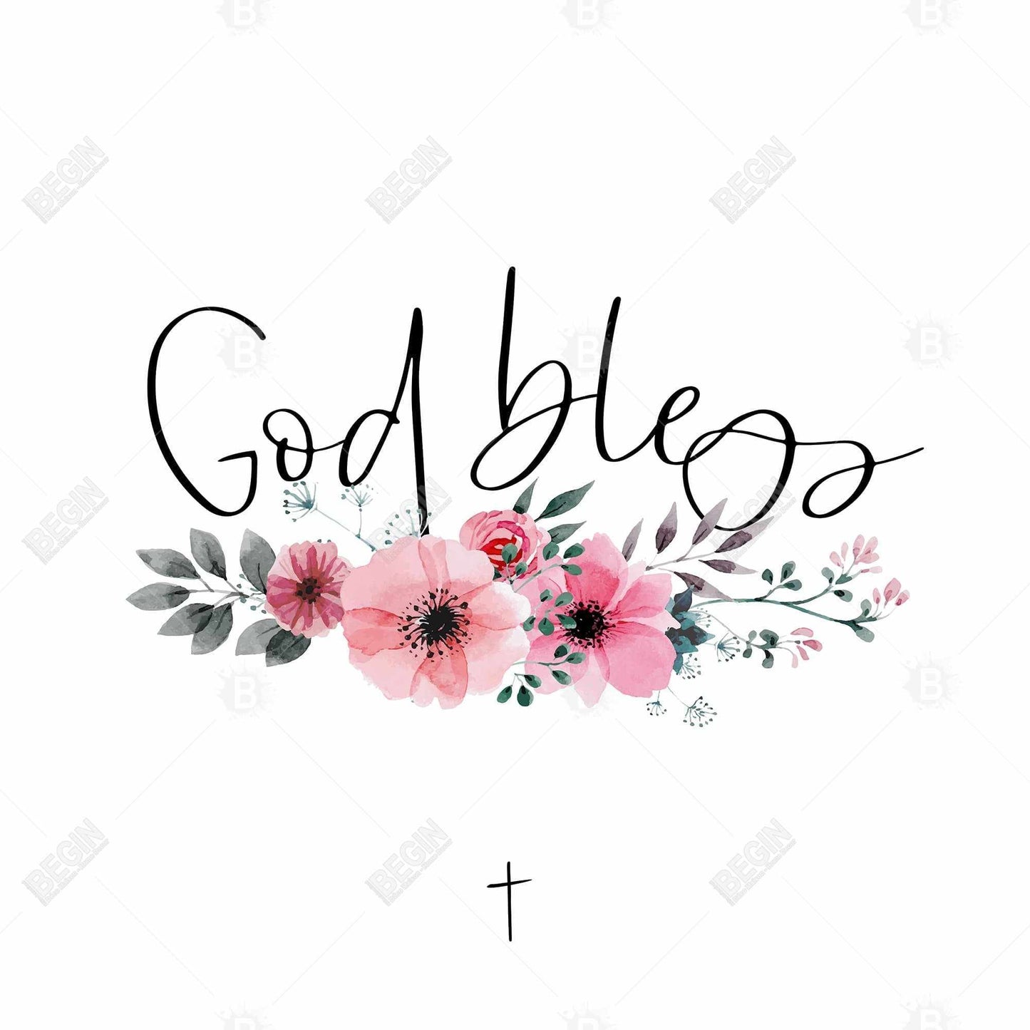 God Bless Spiritual Bedroom Leaves Canvas | Home Decor Art