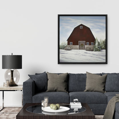 White Bedroom Rustic Canvas - It's Winter on the Farm Decor