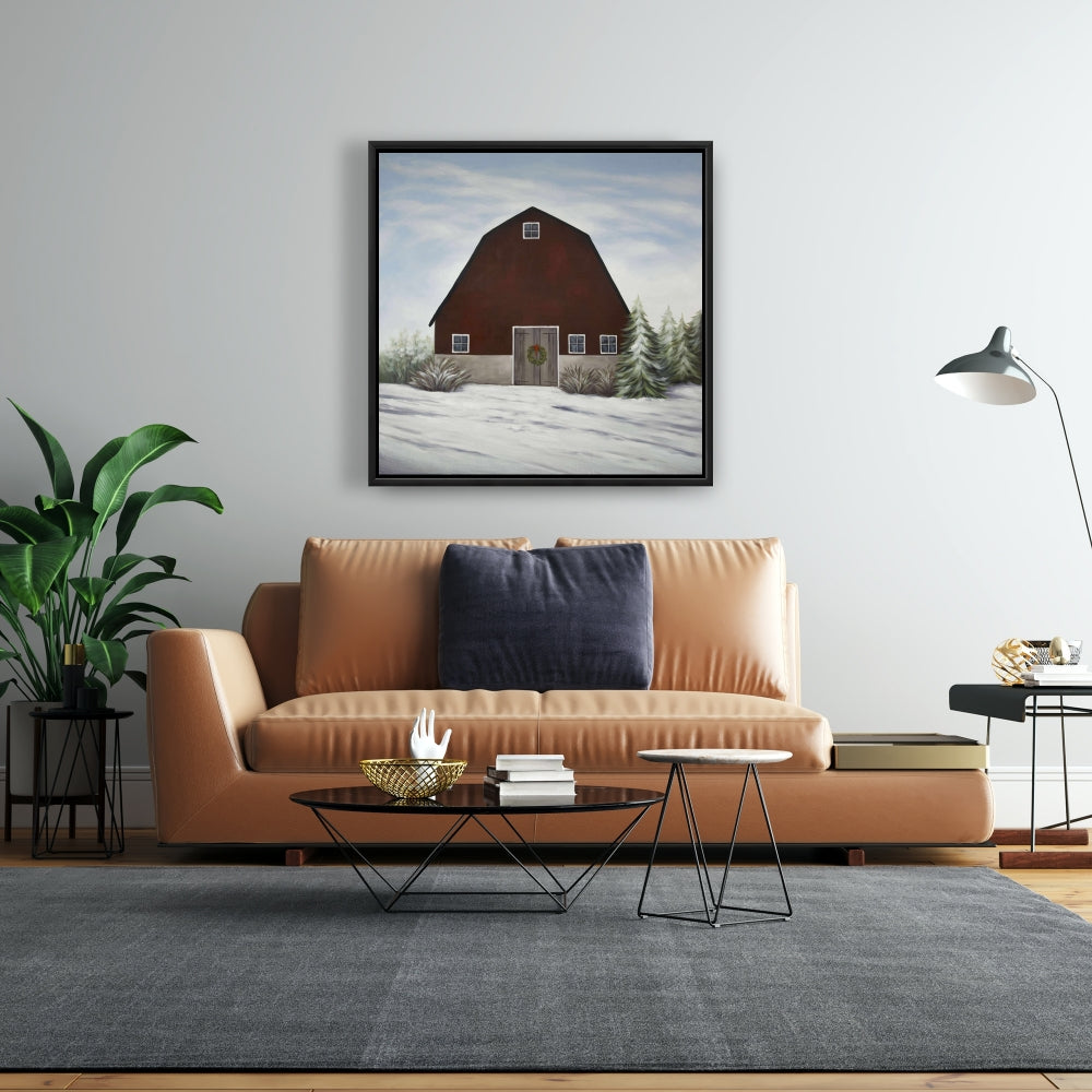 White Bedroom Rustic Canvas - It's Winter on the Farm Decor