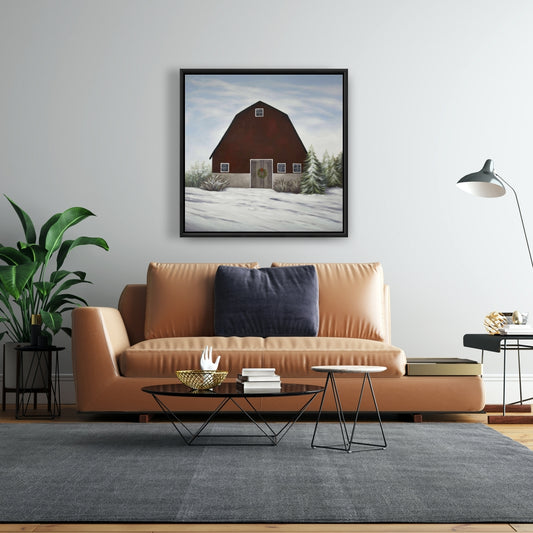 White Bedroom Rustic Canvas - It's Winter on the Farm Decor