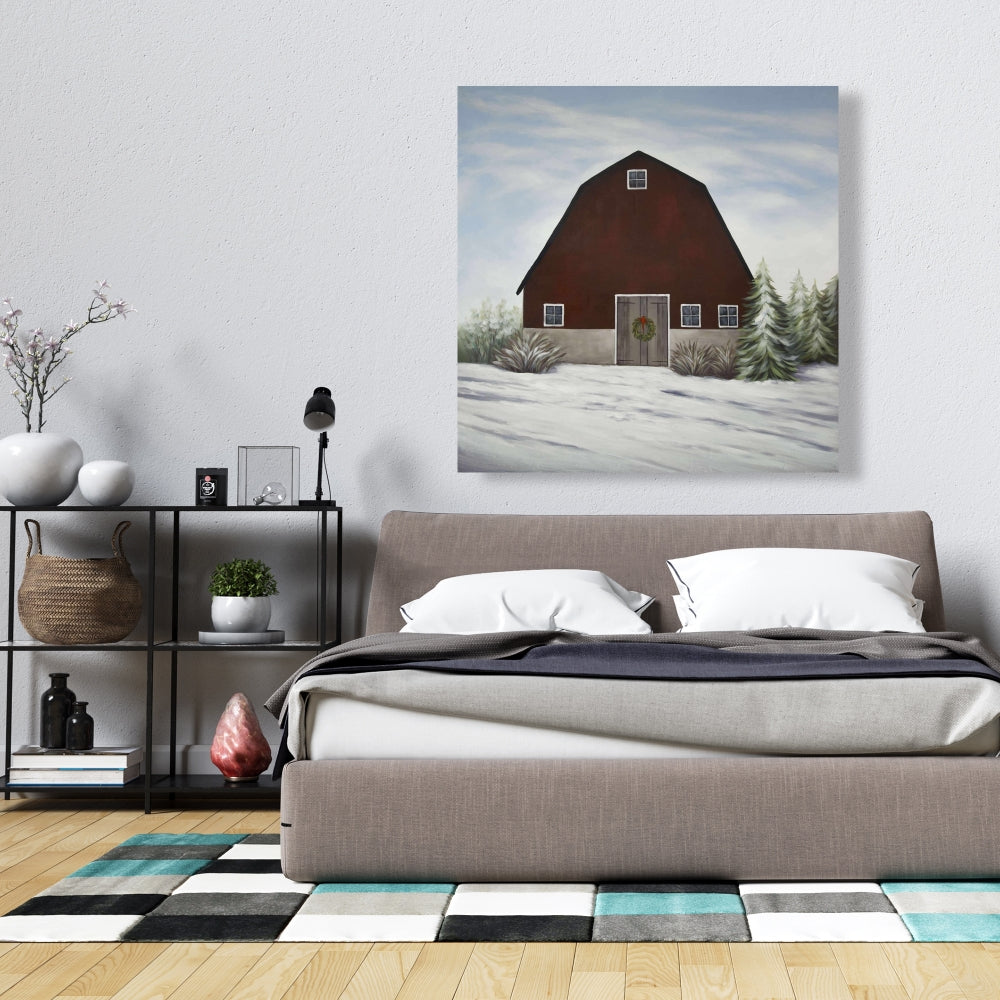 Winter Farm White Trees Canvas | Home Decor Wall Art
