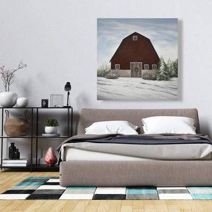 Winter Farm White Trees Canvas | Home Decor Wall Art