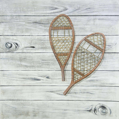 Rustic Brown Snowshoes Canvas - Perfect Living Room Decor