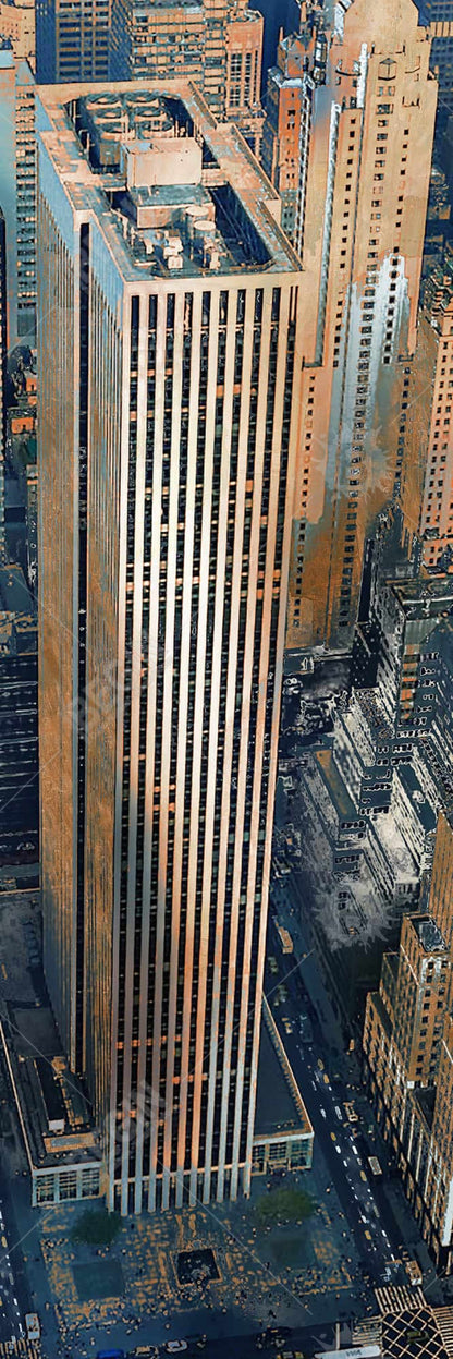 Toile hyperréaliste marron « Cities » – Décoration de bâtiment General Motors