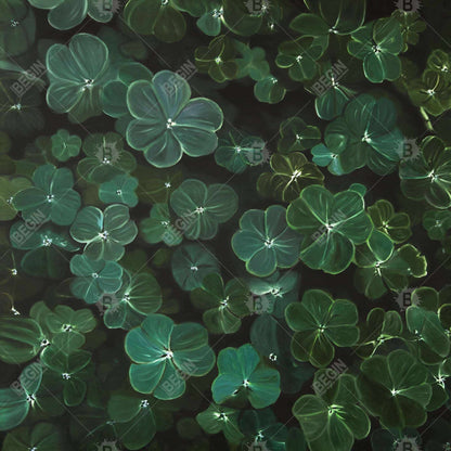 Clovers Botanical Canvas | Hyperrealist Livingroom Decor