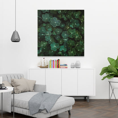 Clovers Botanical Canvas | Hyperrealist Livingroom Decor