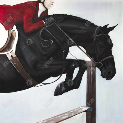 Riding Competition Framed Canvas - Livingroom Decor Hobbies