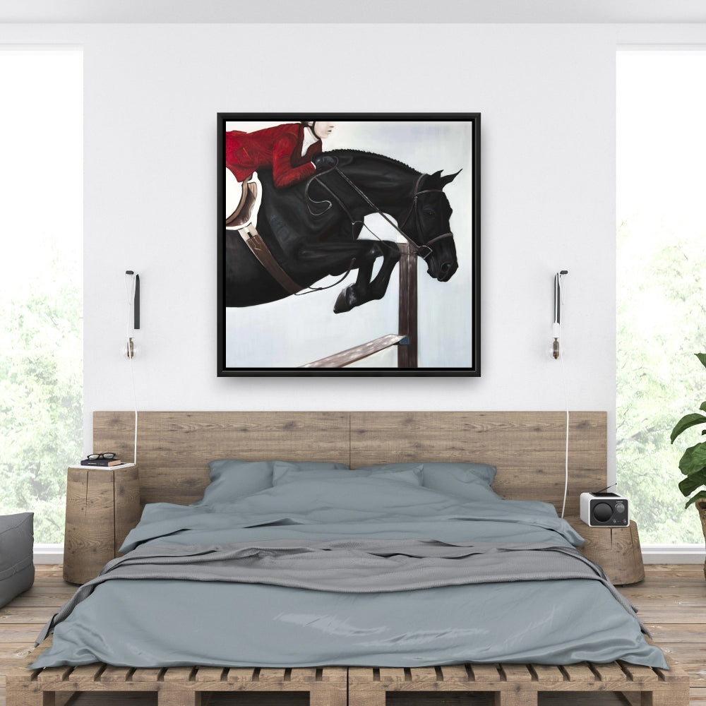 Riding Competition Framed Canvas - Livingroom Decor Hobbies