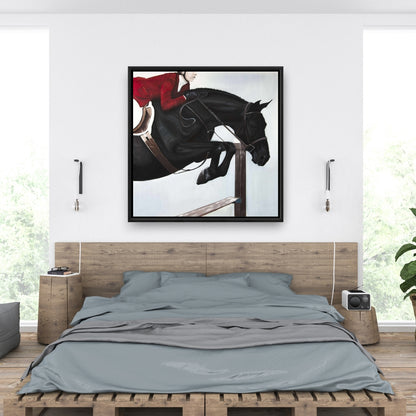 Riding Competition Framed Canvas - Livingroom Decor Hobbies