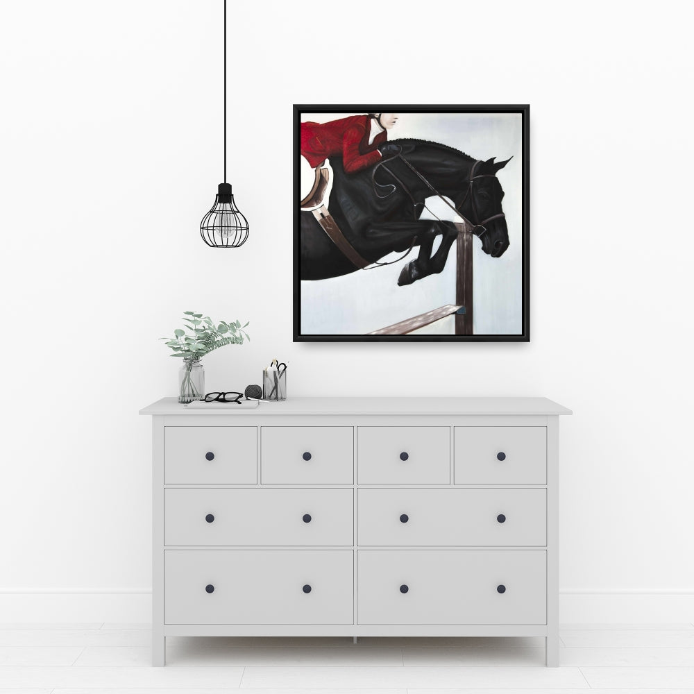 Riding Competition Framed Canvas - Livingroom Decor Hobbies