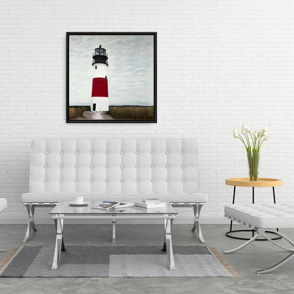 Toile bleu marine représentant le phare de Sankaty Head – Décoration d'intérieur