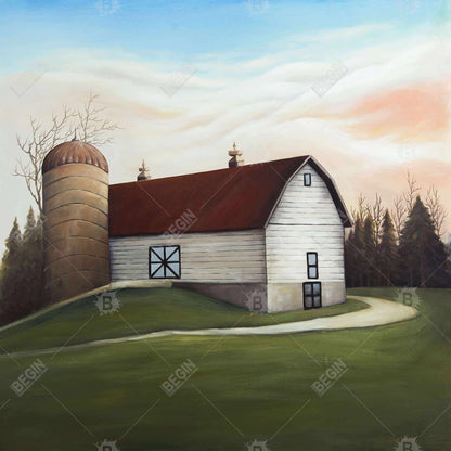 Farm Animals White Barn Livingroom Canvas | Home Decor Art