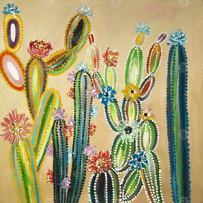 Gemmes du désert | Toile encadrée botanique contemporaine