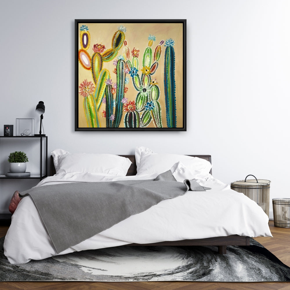 Gemmes du désert | Toile encadrée botanique contemporaine