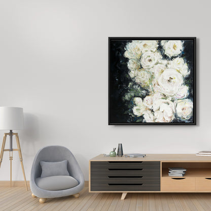 Toile botanique contemporaine « Roses de jardin » | Décoration de chambre