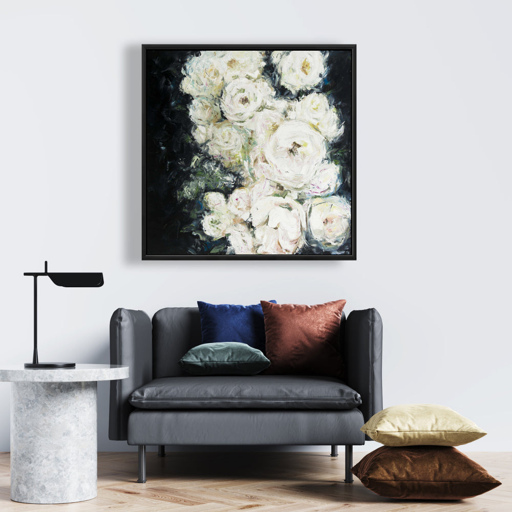 Toile botanique contemporaine « Roses de jardin » | Décoration de chambre