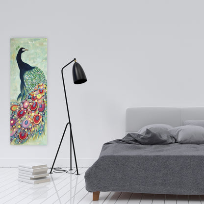 Proud as a Peacock - Blue Canvas Art for Home Decor