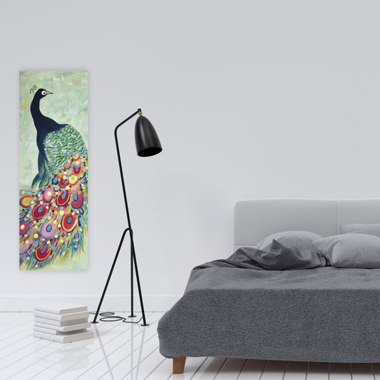 Fier comme un paon – Toile bleue pour décoration intérieure