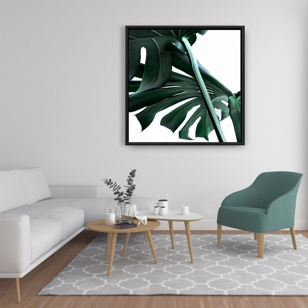 Décor de toile encadrée botanique exotique Monstera Deliciosa