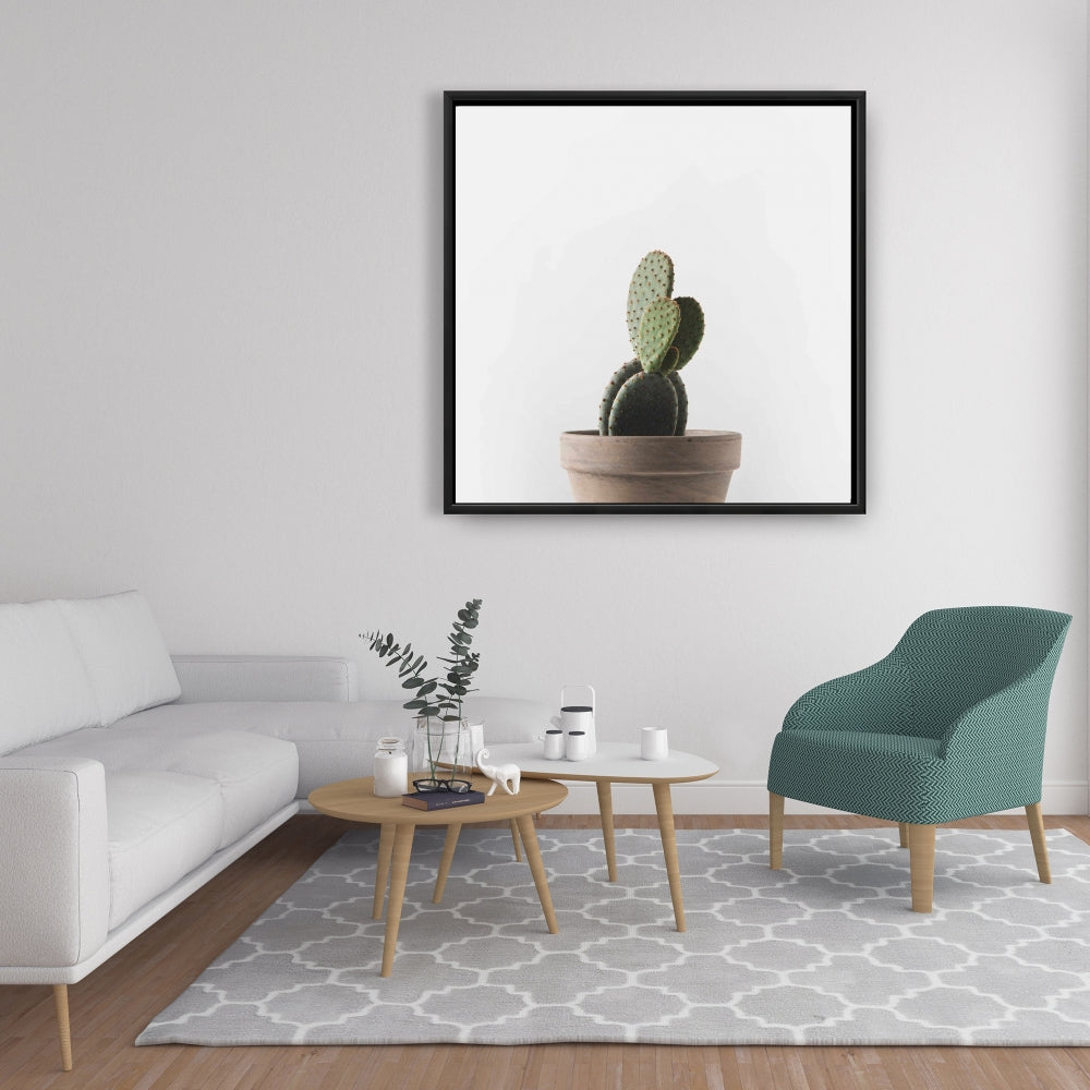Potted Cactus Green Botanical Canvas | Home Decor Wall Art