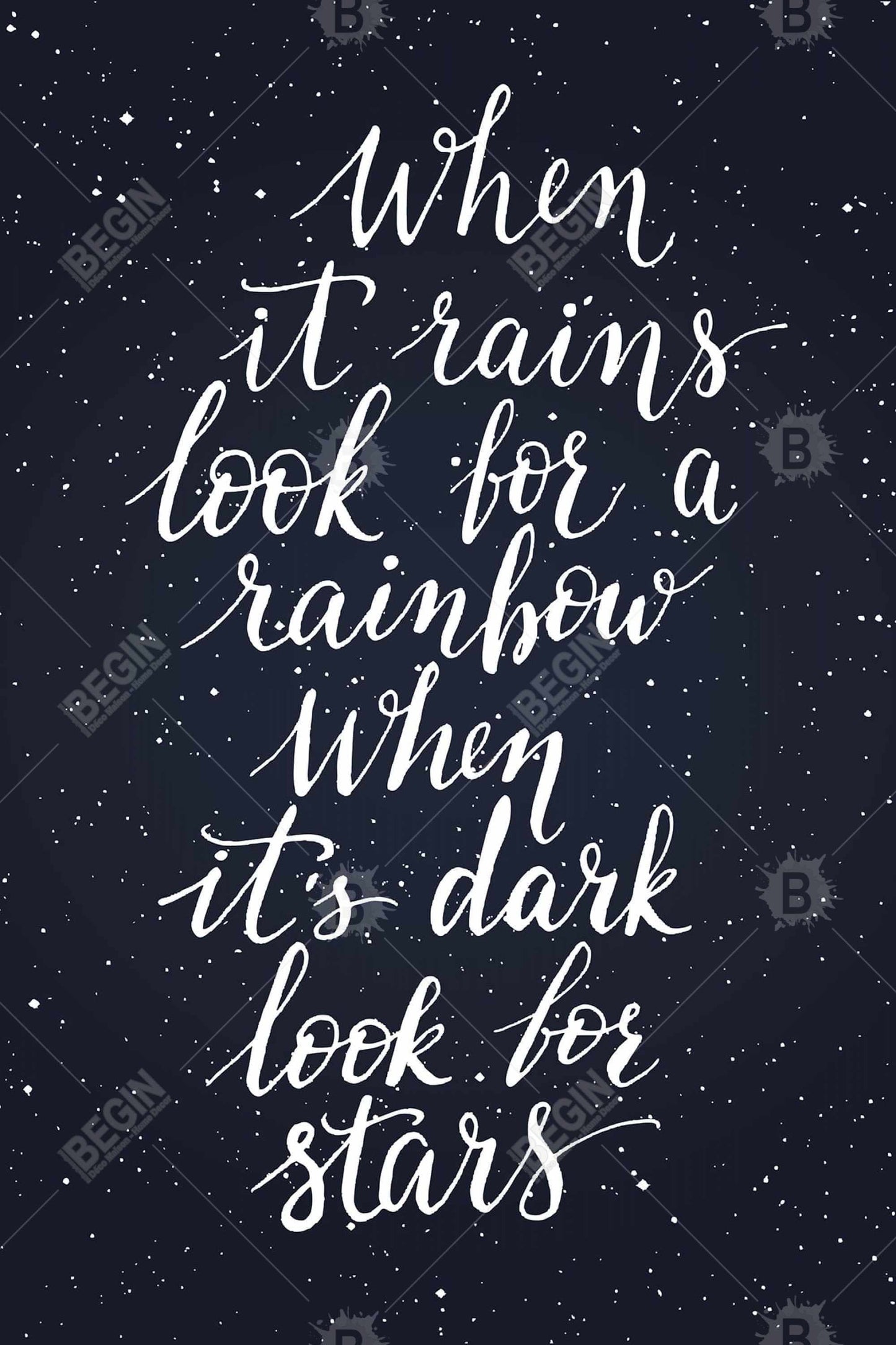 Rainbow and Stars Framed Canvas | Motivational Space Decor