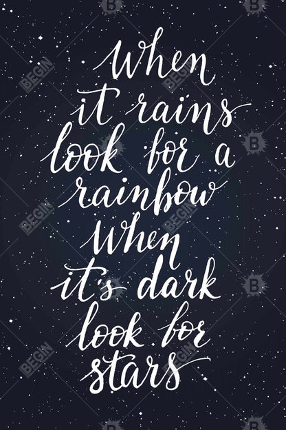 Rainbow and Stars Framed Canvas | Motivational Space Decor