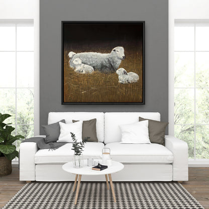 Rustic Farm Animals Canvas | Sheep and Lambs Home Decor