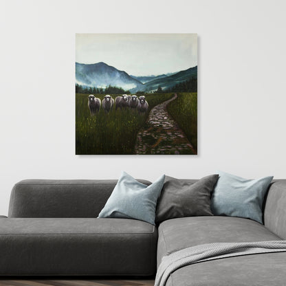 Sheep in the Countryside Canvas | Farm Animal Home Decor