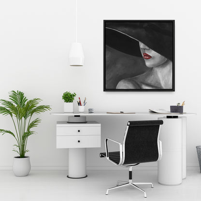 Femme mystérieuse au chapeau | Toile romantique | Décoration d'intérieur