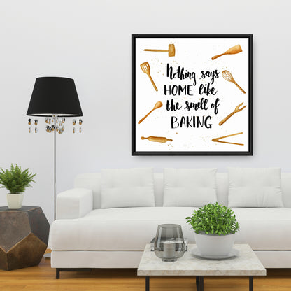 Home & Baking Illustrative Framed Canvas | Decor for Kitchen