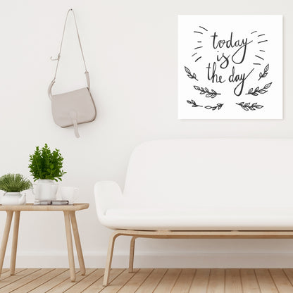 Today is the Day Gray Canvas | Motivational Home Decor