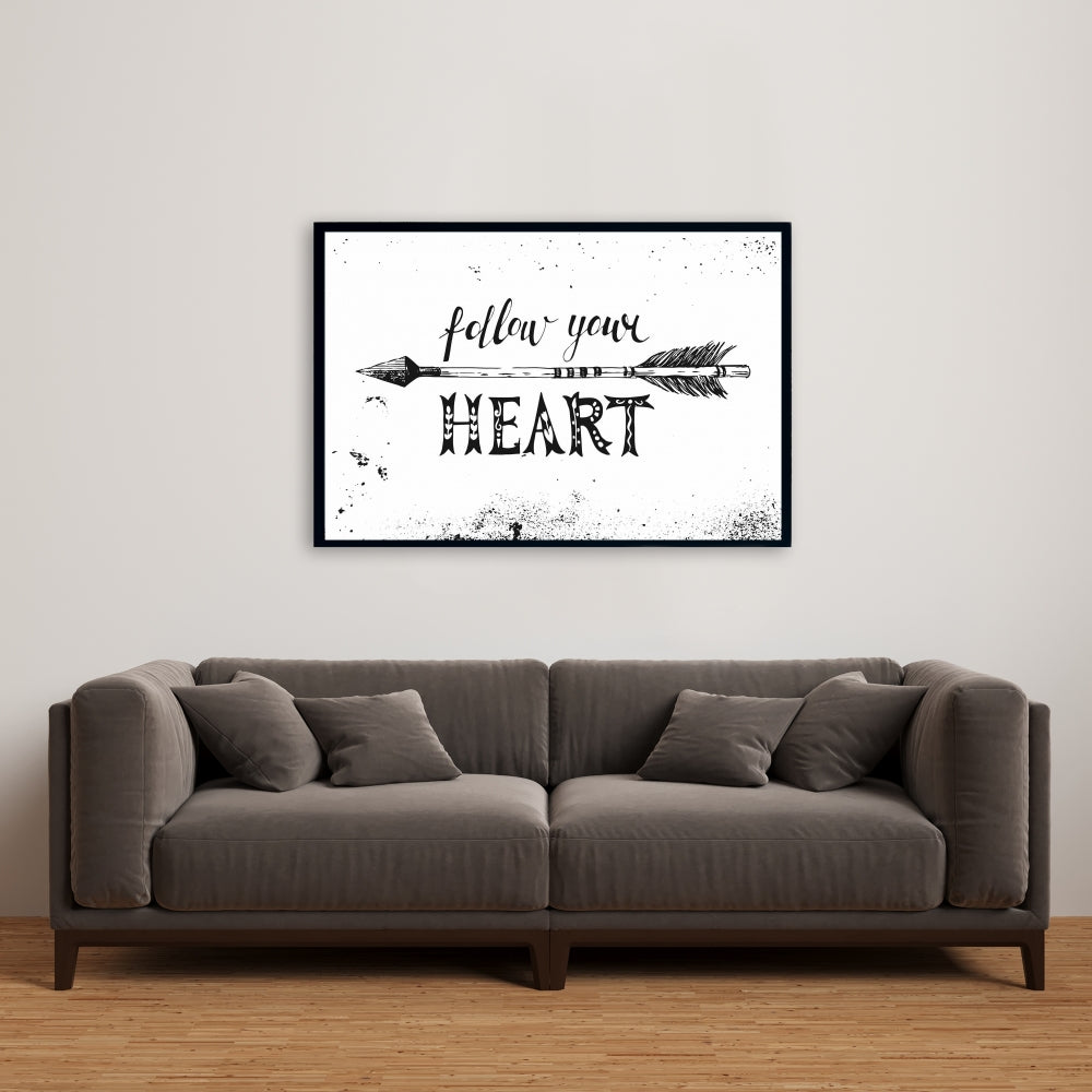 Toile encadrée « Suivez votre cœur » | Décoration de chambre motivante