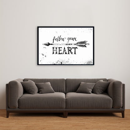 Toile encadrée « Suivez votre cœur » | Décoration de chambre motivante
