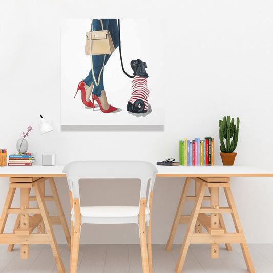 Blue Best Friends Fashion Canvas - Home Decor for Pet Lovers