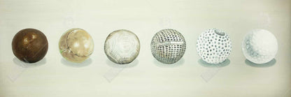 Golf Ball Evolution Canvas - Brown Still Life Man Cave Decor