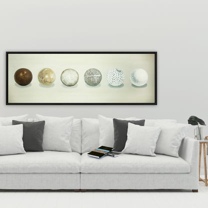 Toile « Évolution de la balle de golf » | Décoration encadrée marron Man Cave