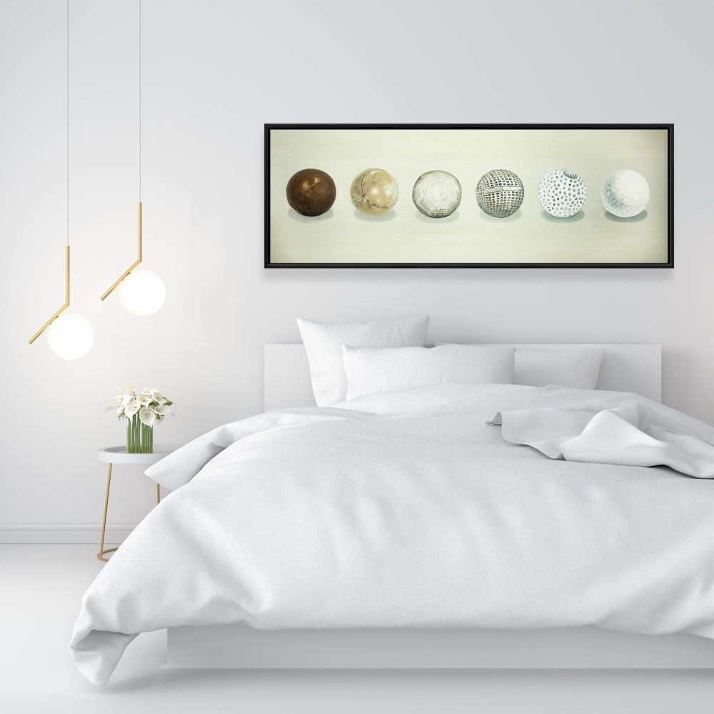 Toile « Évolution de la balle de golf » | Décoration encadrée marron Man Cave