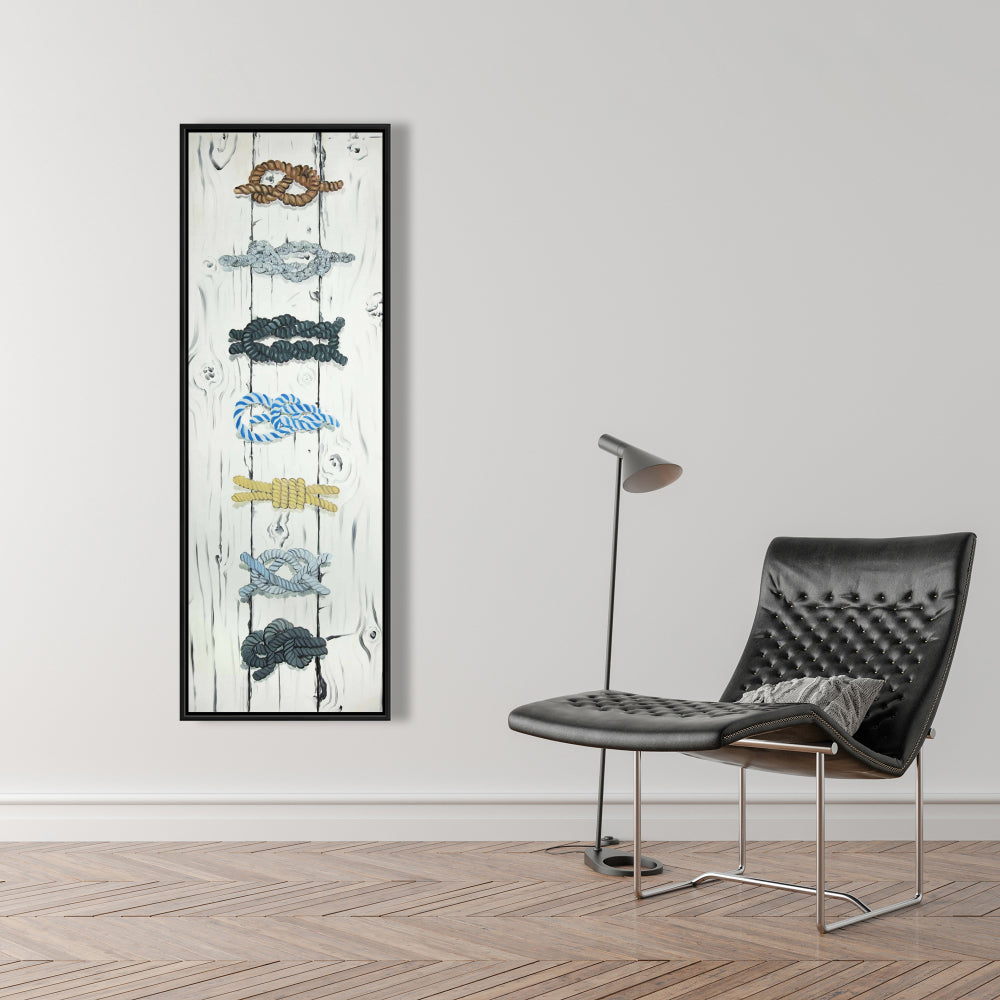 Toile Nœuds marins | Décoration de salle de bain | Décoration murale encadrée