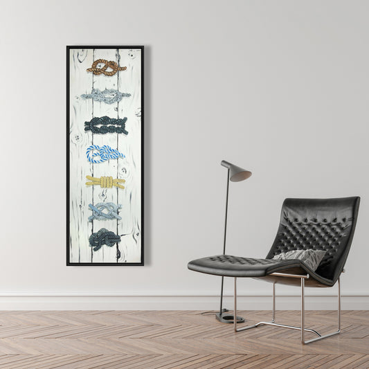 Marine Knots Canvas | Sea Bathroom Decor | Framed Wall Art