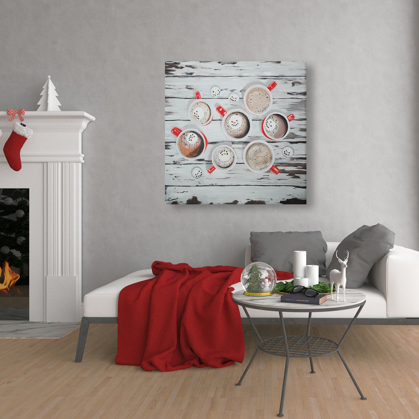 Holiday Hot Chocolate Canvas - Cozy Kitchen Decor Art