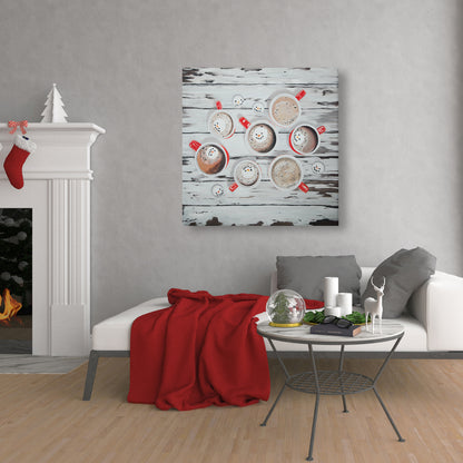 Holiday Hot Chocolate Canvas - Cozy Kitchen Decor Art