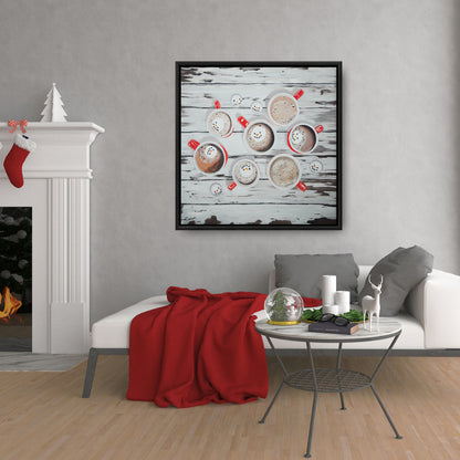 Holiday Hot Chocolate Canvas | Rustic Kitchen Decor Wall Art